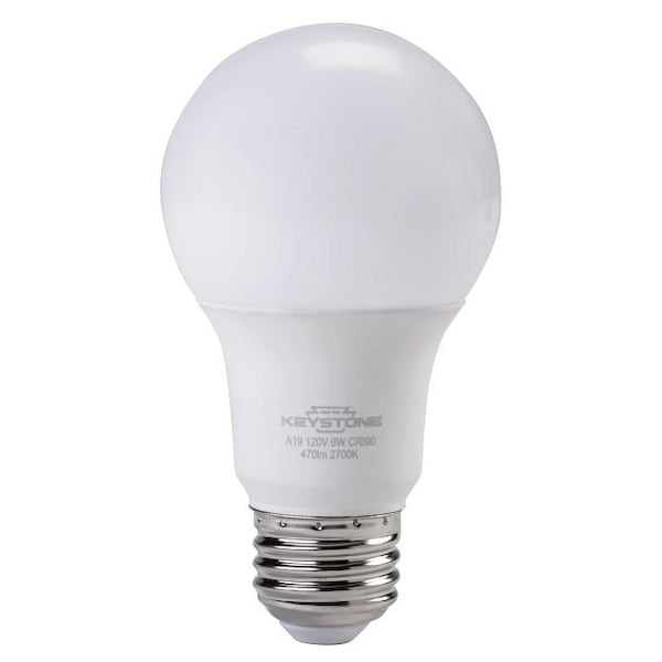 Keystone A19 Omni-Directional Bulb, 40W Equivalent, E26 Medium Base, 3000K, 90 CRI KT-LED6A19-O-930 - main