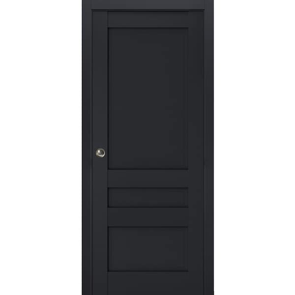 Sartodoors Sliding French Pocket Door 30x84 Solid Core Modern Interior VEREGIO7411PD-ANT-30 x 84 - main