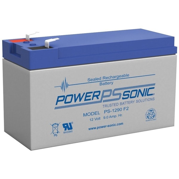 Power-Sonic Power Sonic PS-1290F2 - 12V 9Ah Rechargeable Sealed Lead Acid (SLA) Battery PS-1290 F2 - main