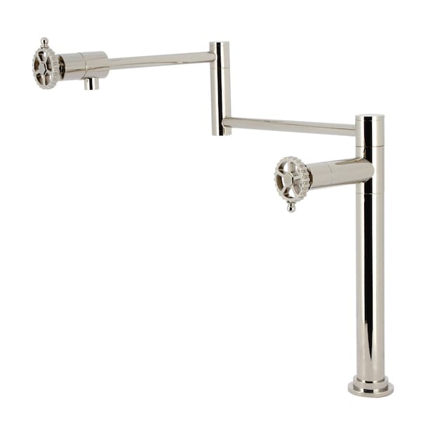 Kingston Brass Deck Mount Pot Filler Faucet, Polished Nickel KS4706CG - main