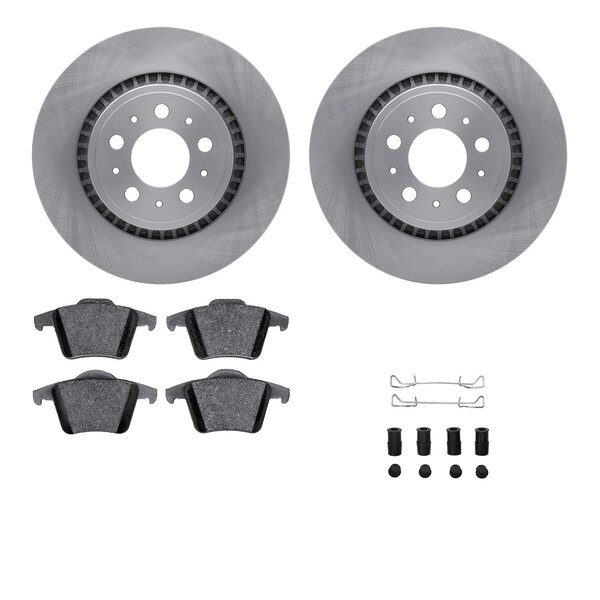 Dynamic Friction Co DFC Rotors with EURO 5000 Ceramic Brake Pads includes Hardware 6612-27183 - main
