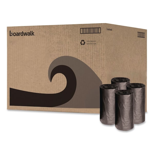 Boardwalk 4 gal Trash Bags, 17 in x 17 in, Light-Duty, 0.35 mm, Black, 1000 PK BWK 1717L - main