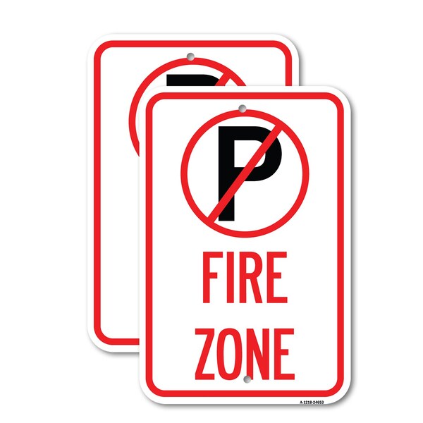 Signmission No Parking Symbol, 18'' X 24'' 2 Signs, Heavy Gauge Aluminum, 2PK A-1824-2PACK-24653 - main