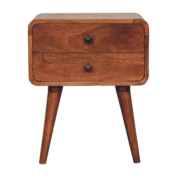 Homeroots 22" Brown Solid Wood Two Drawer Nightstand 651602 - main