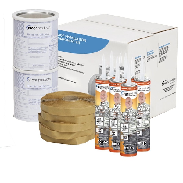 Dicor For Installation Of Dove White EPDM And TPO, RV Roof Membrane W/ 2 Gal Water Based Adhesive 401CK-D - main