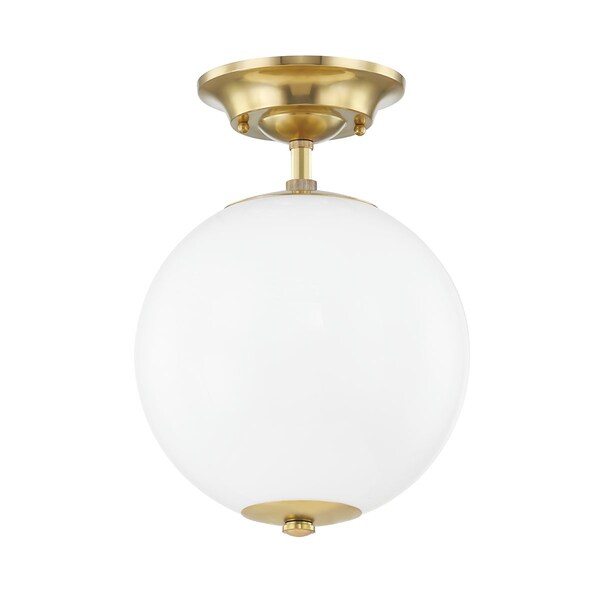 Hudson Valley Lighting Mark D. Sikes X Sphere No.1 1 Light Semi Flush 10 In. Aged Brass MDS703-AGB - main