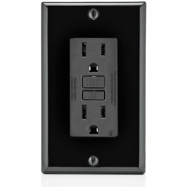Leviton Self-Test GFCI Receptacle, Non-Tamper Resistant Duplex, 15 Amp, 125 Volt, 5-15R NEMA GFNT1-E - main
