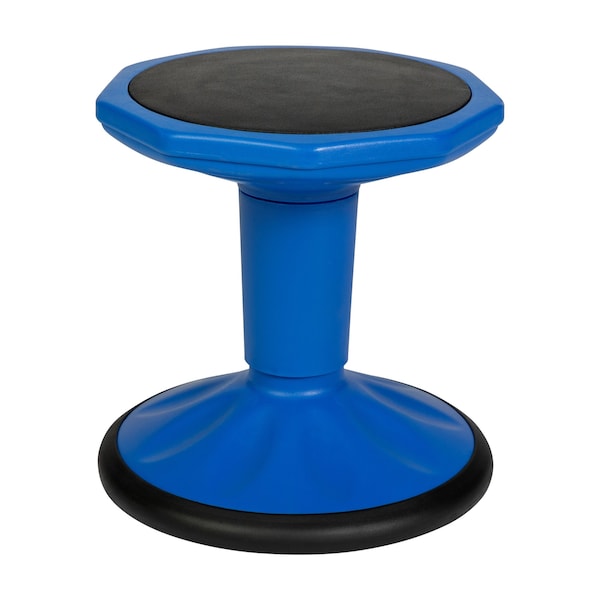 Flash Furniture Lucas Fixed Height Kids Flexible Active Stool w/Non-Skid Bottom in Blue, 14in. Seat Height BFT-9001F-14-BL-GG - main