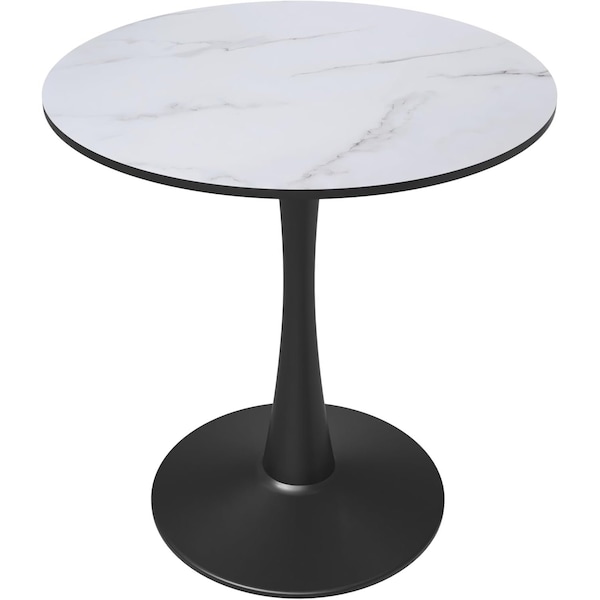 Leisuremod Bristol Modern Round Dining Table - MDF Wood Top with Powder Coated Steel Base BTBL-27MW - main