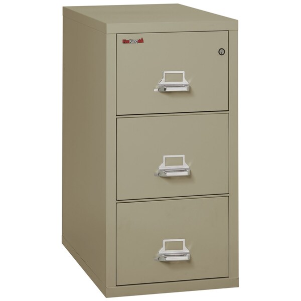 Fireking 3 Drawer, 1 Hr Fire & Impact Rated, Vertical, 31" depth Letter Pewter 3-1831-CPE - main