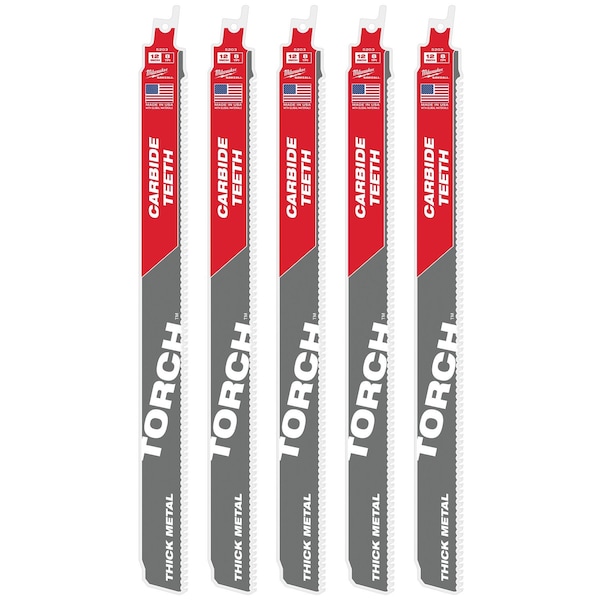 Milwaukee Tool 12" 8TPI The TORCH with Carbide Teeth 5PK 48-00-5503 - main