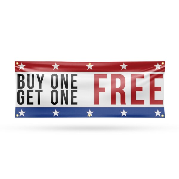 Signmission Buy One Get One Free, 24 Inch x 72 Inch, Vinyl Banner B-72-30500 - main