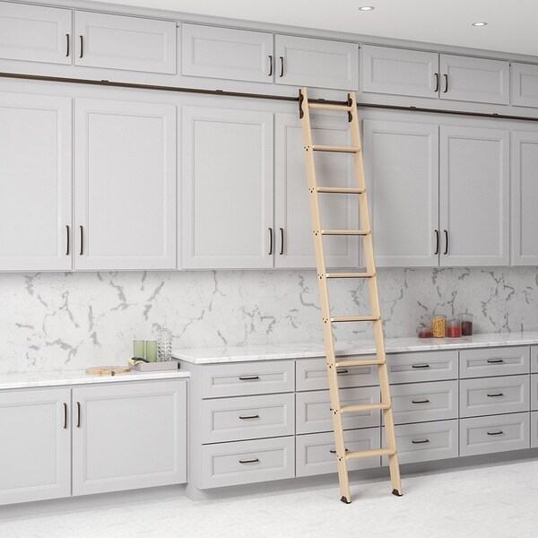 Quiet Glide 8.92 ft. Maple No Wheel Bronze Hook Removable Ladder, 12 ft. Rail QG.330-9MA-12-H.07 - main