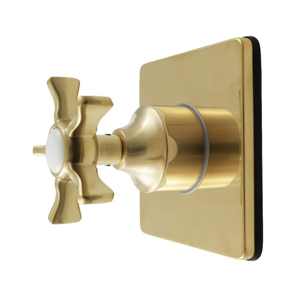 Kingston Brass Single-Handle Six-Way Diverter Valve with Square Trim Kit, Brushed Brass KS4047NX - main