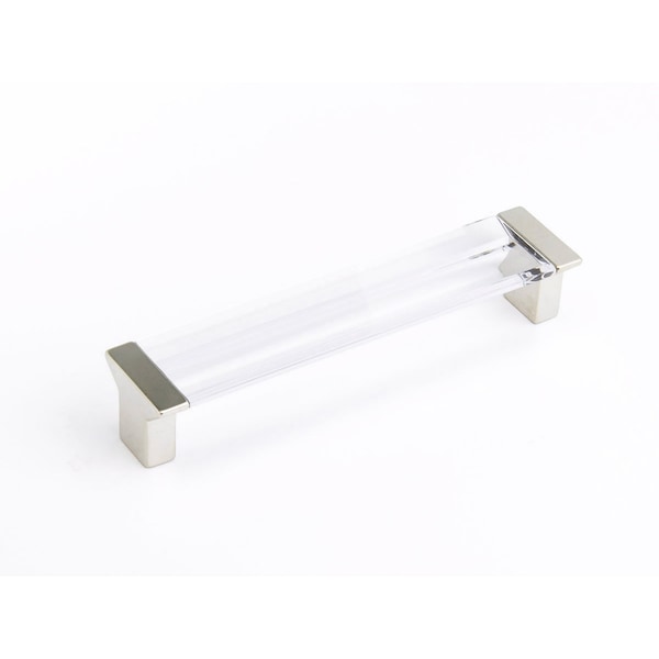 Schaub 5-1/16in Center to Center Positano Clear Cabinet Pull Satin Nickel Finish 316-15-CL - main