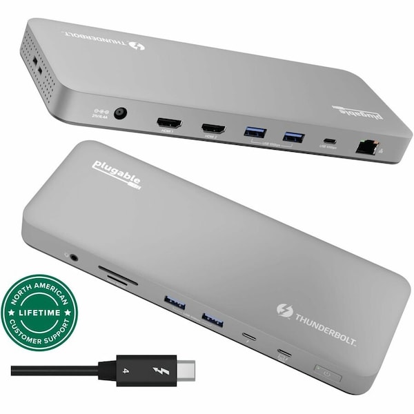 Plugable THUNDERBOLT 4 & USB4 DUAL HDMI DISPLAY DOCKING STATION TBT-UDM - main