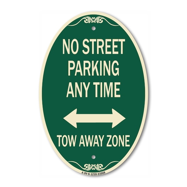 Signmission No Street Parking Anytime Tow Away Zone With, 12 In X 18 In Architectural, Heavy Gauge Aluminum A-OV-G-1218-23569 - main