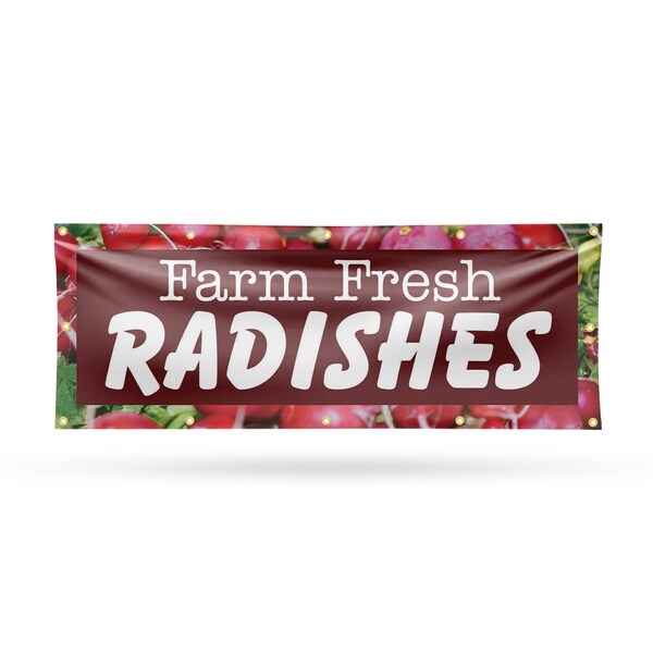 Signmission Farm Fresh Radishes, 48 Inch x 120 Inch, Vinyl Banner B-120-30613 - main