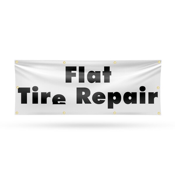 Signmission Flat Tire Repair, 36 Inch x 96 Inch, Vinyl Banner B-96-30633 - main