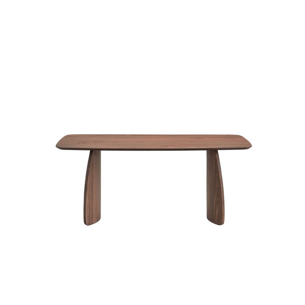Homeroots 71" Walnut Wood Double Pedestal Base Dining Table 631300 - main
