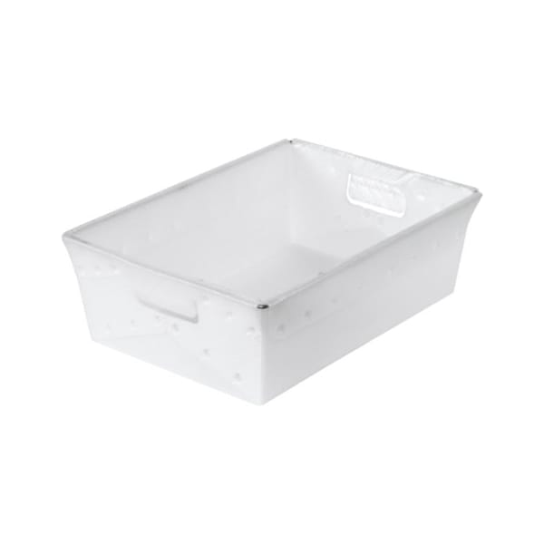 Partners Brand Space Age Storage Tote, Plastic, White, 6 in H, 13 in W, 18 in L, 6 PK BINS180 - main