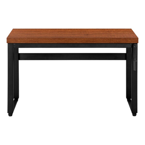 Homeroots Adjustable Brown and Black Wood and Metal Sled Computer Desk 489932 - main