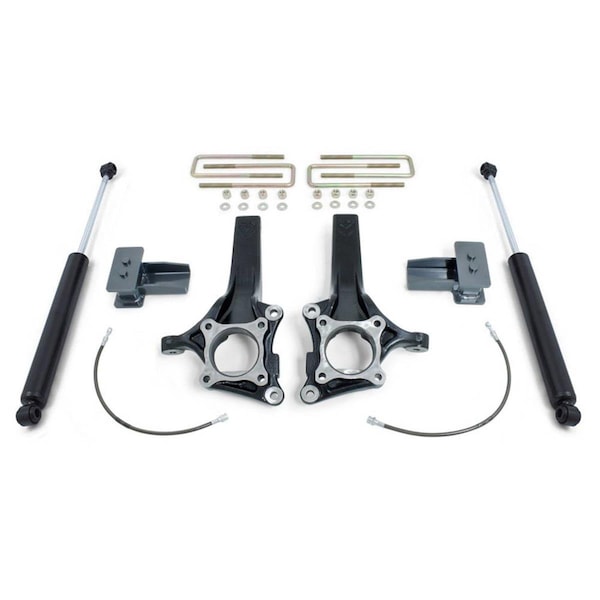 Whole-In-One 2-4 in. Lowering Kit with Maxtrac Shocks Absorber for 1999-2007 Classic GM 1500 2-4WD Series WH2469457 - main