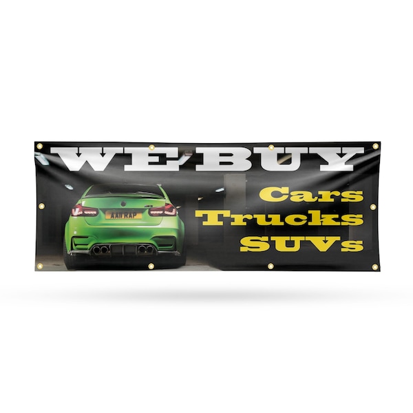 Signmission We Buy Cars Trucks & SUV, 36 Inch x 96 Inch, Vinyl Banner B-96-30924 - main