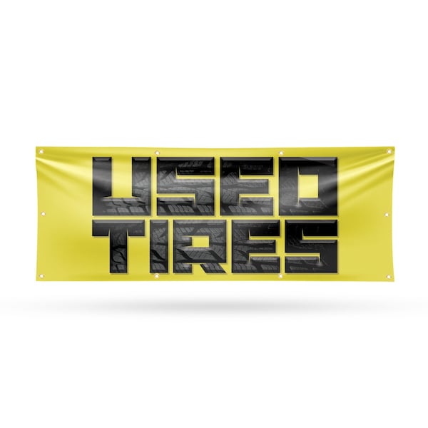 Signmission Used Tires, 36 Inch x 96 Inch, Vinyl Banner B-96-30902 - main