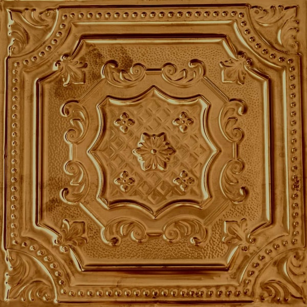 Shanko All Day Tony Pattern 612 Champagne Surface Mount Powder Coated Standard Ceiling Tiles, 12PK ADT612-NU-STD-CHAM-12 - main
