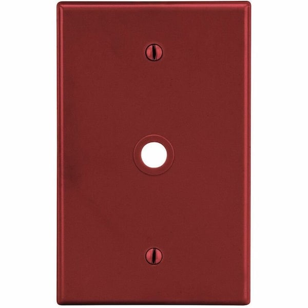 Hubbell Wiring Device-Kellems Wallplate, 1-Gang, .406" Opening, Box Mount, Red P11R - main
