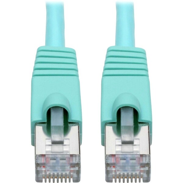 Eaton Tripp Lite Series Cat6a 10G Snagless Shielded STP Ethernet Cable RJ45 M/M, PoE, Aqua, 1 ft. N262-001-AQ - main