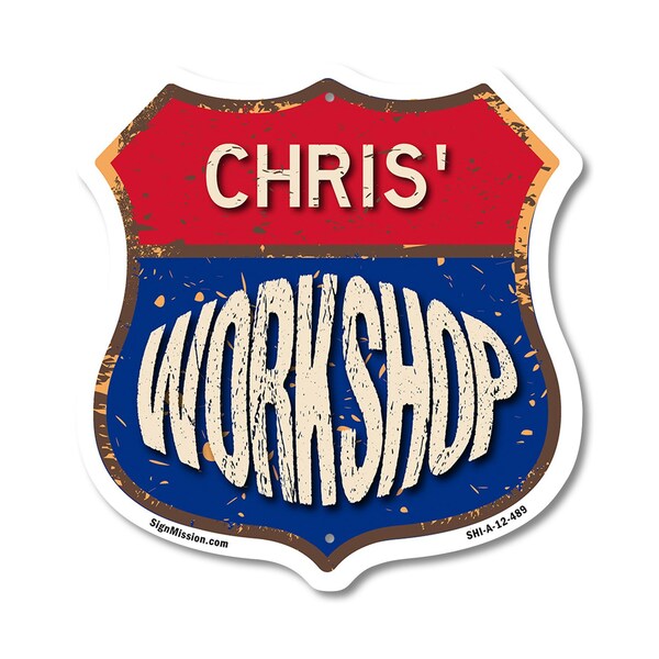 Signmission Chris's Workshop, 12 Inch X 12 Inch, Aluminum Metal Sign SHI-A-12-489-CHRIS - main
