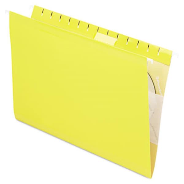 Pendaflex Reinforced Hanging File Folders- Kraft- Legal- Yellow- 25/Box, 25PK 415315YEL - main