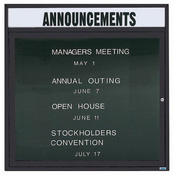 Aarco Illuminated Outdoor Enclosed Directory w/ Al Frame Header, Powder Coated White, 36''Hx36''W OADC3636HIW - main