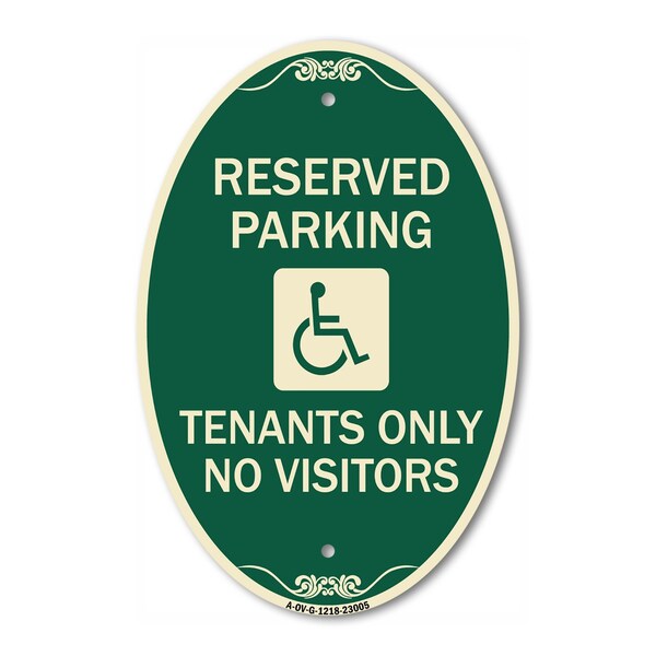 Signmission Reserved Parking Tenants Only No Visitors Wi, 12 In X 18 In Architectural, Heavy Gauge Aluminum A-OV-G-1218-23005 - main