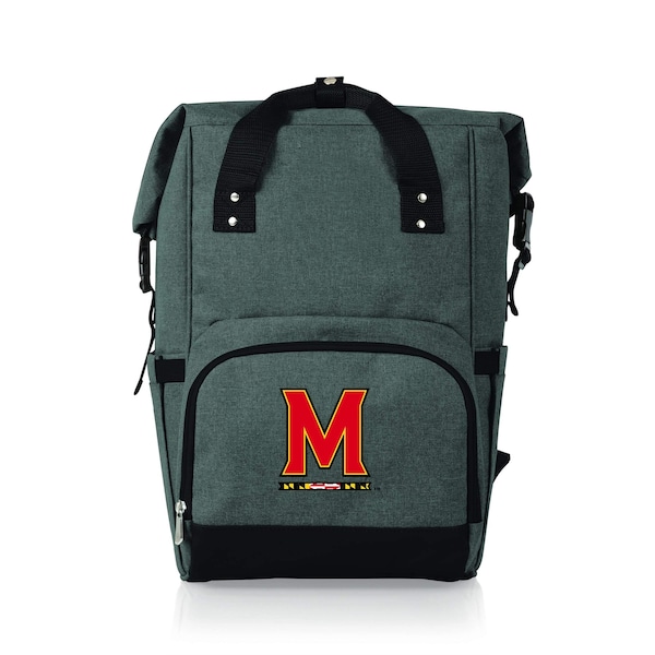 Picnic Time Family Of Brands NCAA Maryland Terrapins On The Go Roll-Top Backpack CoolerHeathered Gray 616-00-105-316-0 - main