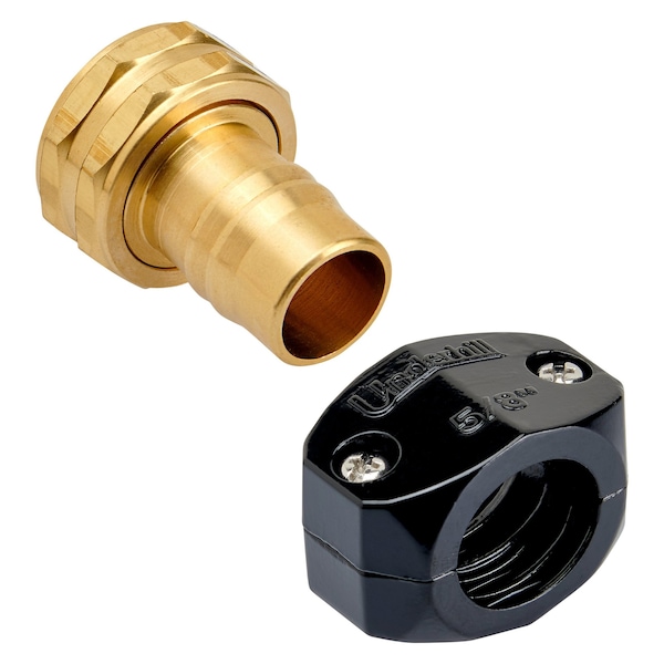 Underhill 5/8'' Hose Diameter Brass Female Mender w/ Clamp HR-58F - main