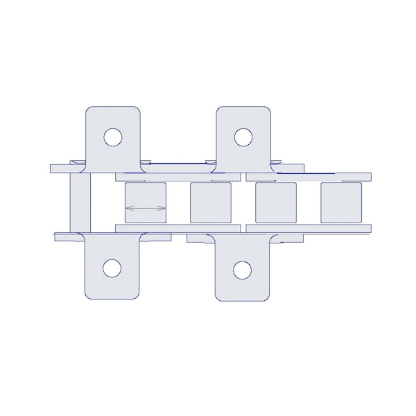 Hkk Chain HKK Riveted Single Pitch Standard w/K-1 Att Every 2nd P on Pin Link, 1.5P, 7/8 Dia x 1 W RC120RK1E2P - main