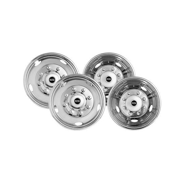 Pacific Dual Fits 1912 8 Lug 5 Vent Holes Wheel Polished Stainless Steel Set Of 4 32-1950A - main