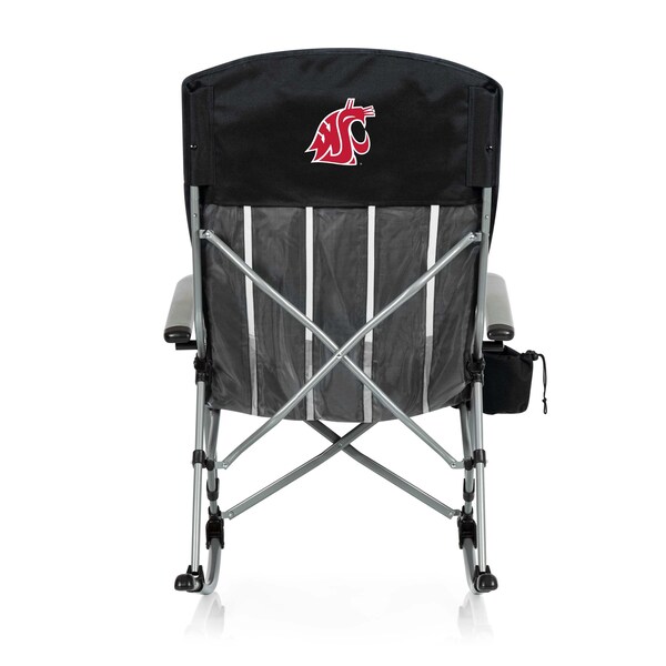 Picnic Time Family Of Brands NCAA Washington State Cougars Outdoor Rocking Camp Chair - XL Heavy Duty Camping Chair 805-01-175-634-0 - main