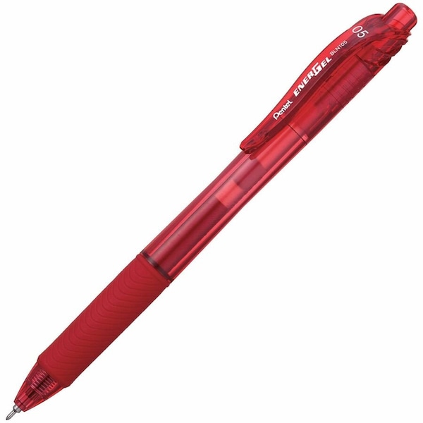 Pentel EnerGel-X™ Retractable Liquid Gel Pen, Red, 0.5mm, PK12 BLN105-B - main