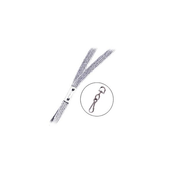 Brady LANYARD STANDARD, WHITE, 3/8in, FLAT WOVEN LANYARD W/NICKEL PLATED STEEL SWIVEL HOOK 2135-3508 - main