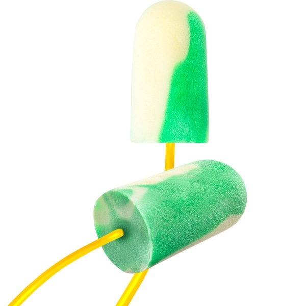 Biosoft Not Applicable Disposable Foam Earplugs, Bullet Shape, 32 dB, Green, White, 100 PK BSF-30 - main
