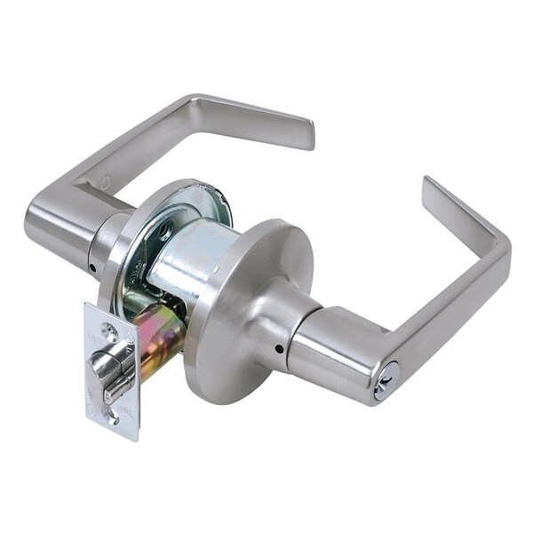 Tell Storeroom Lever, Steel, Satin Chrome, 238 x 234 in Backset, 138 to 2 in Thick Door CL100619 - main