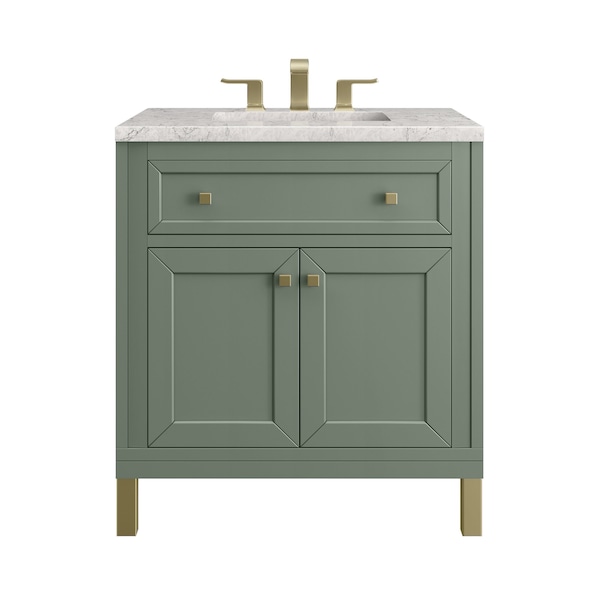 James Martin Vanities Chicago 30 in. Single Vanity, Smokey Celadon, w/ 3 CM Eternal Jasmine Pearl Silestone Top 503-V30-SC-3EJP - main