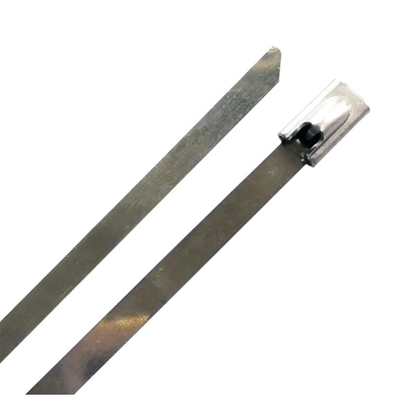 Acoustic Cable Tie, 11 in L, 3.44 in Max Bundle Dia., Silver, 304 Stainless Steel, 20 lb Strength, 10 PK AC2740672 - main