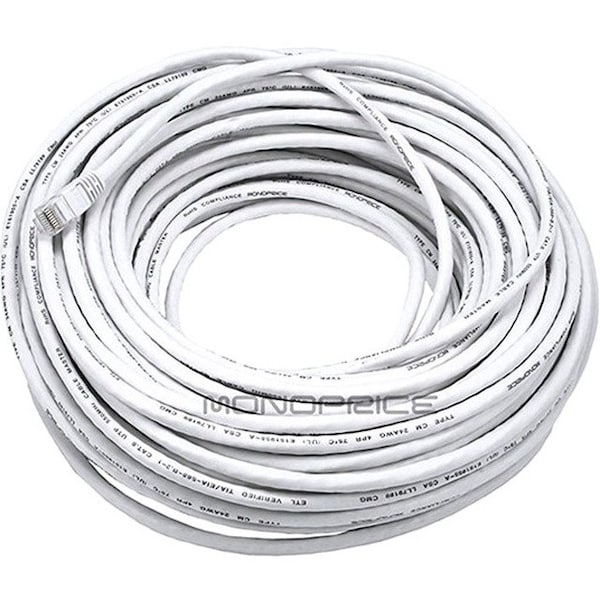 Monoprice Patch Cord, Cat 5e, Booted, White, 100 ft. 148 - main