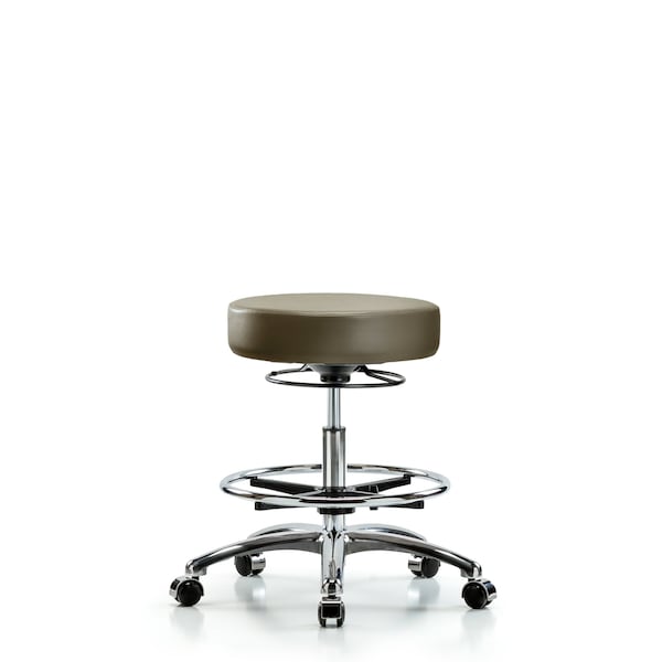 Blue Ridge Ergonomics Vinyl Stool, Chrome, Med Bench, Foot Ring, Casters, Royal BR-VMBSO-CR-CF-CC-8809 - main