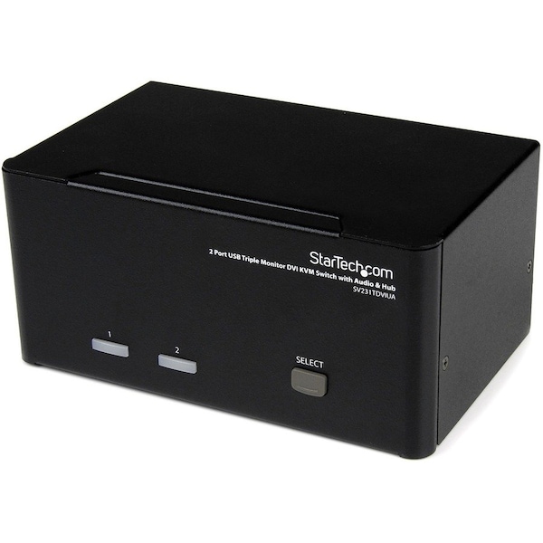 Startech.Com 2 Port Triple Monitor DVI USB KVM Switch with Audio & USB 2.0 Hub SV231TDVIUA - main